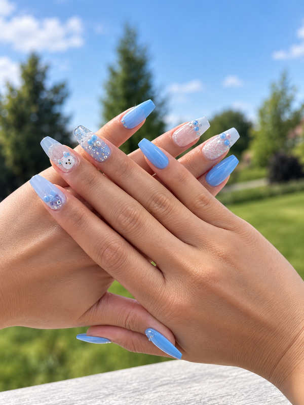 Square Medium Press On Nails Collection - nærbilde