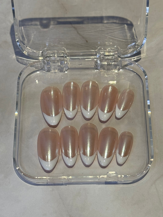 french tip , mirror finish press on 